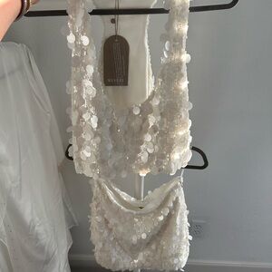 Meshki sequin skirt set